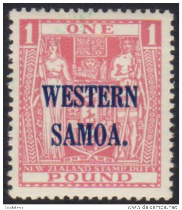 1935  &pound;1 Pink Arms SG 192, Fine Mint.  For More Images, Please Visit... - Samoa (Staat)