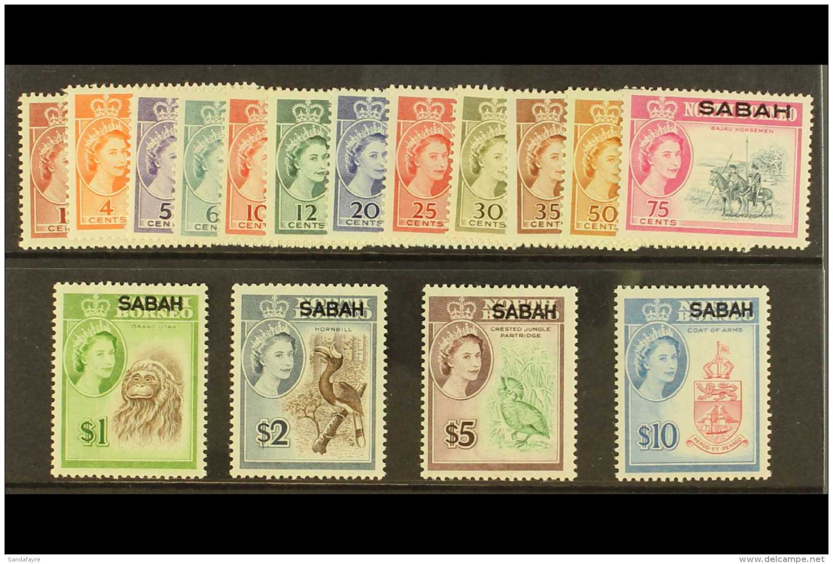 1964-65  "SABAH" Overprints On North Borneo Complete Set, SG 408/423, Never Hinged Mint. (16 Stamps) For More... - Sabah