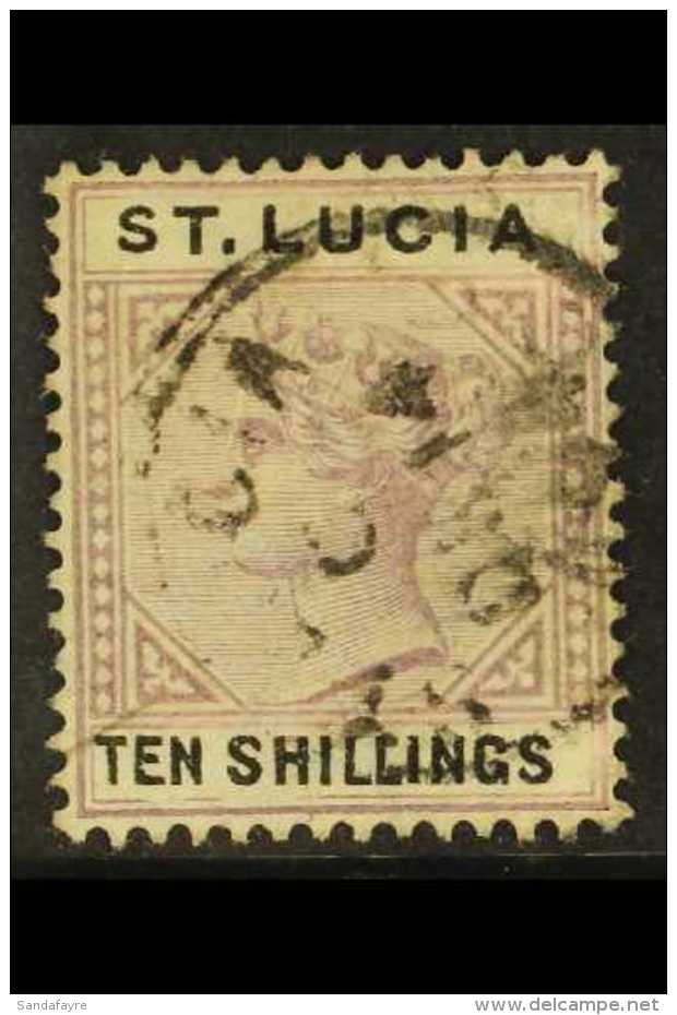 1891-8  10s Dull Mauve &amp; Black, Die II, Wmk Crown CA, SG 52, Good Used. For More Images, Please Visit... - St.Lucia (...-1978)