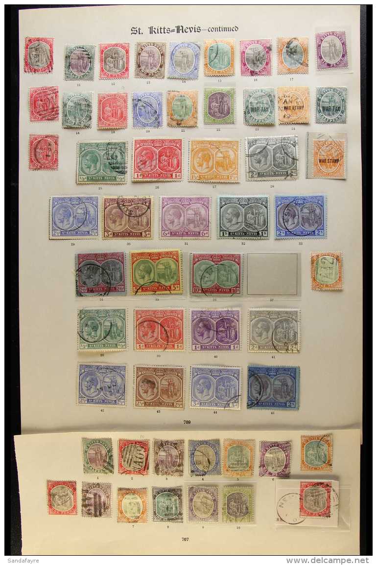 1903-35 USED COLLECTION  1903 Wmk Crown CA Set, 1905-18 Wmk MCA Set Plus A Few On Chalky Paper, 1920-2 Complete... - St.Kitts Und Nevis ( 1983-...)