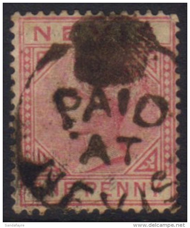 1883 "PAID AT NEVIS"  1d Dull Rose SG 27, With Large Part Upright "PAID AT NEVIS" Crowned Circle, SG States Used... - San Cristóbal Y Nieves - Anguilla (...-1980)