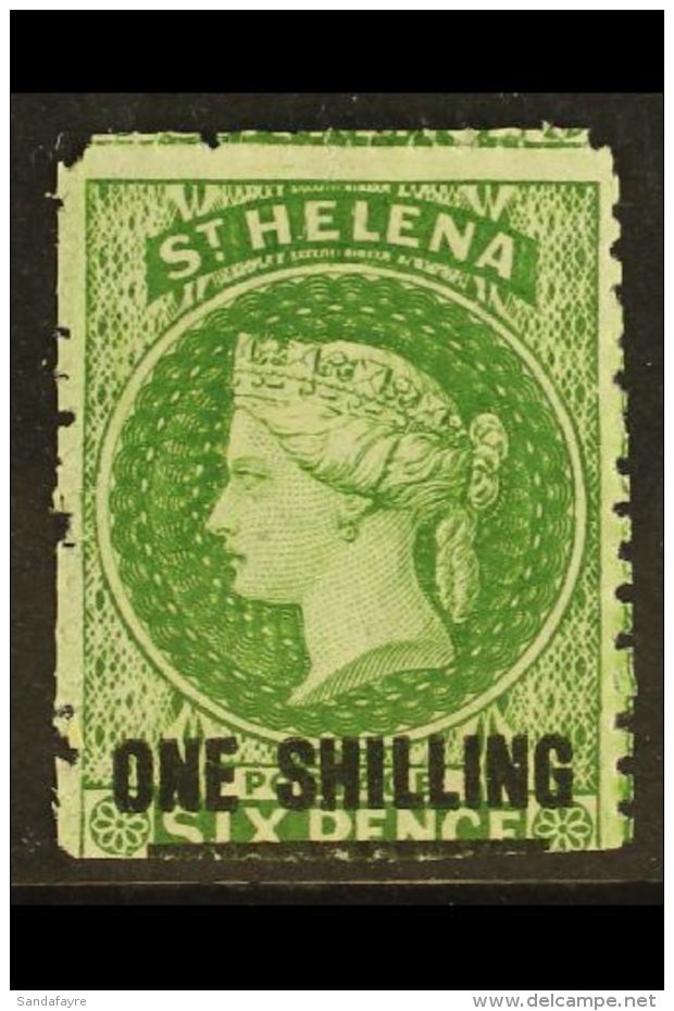 1864-80  (wmk Crown CC , Perf 12&frac12;) 1s Deep Yellow-green (Type B), SG 18, Fine Mint With Original Gum. For... - St. Helena