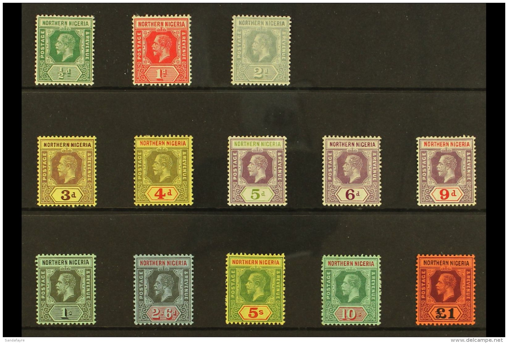 1912  KGV Definitive Set, SG 40/52, Fine Mint (13 Stamps) For More Images, Please Visit... - Nigeria (...-1960)