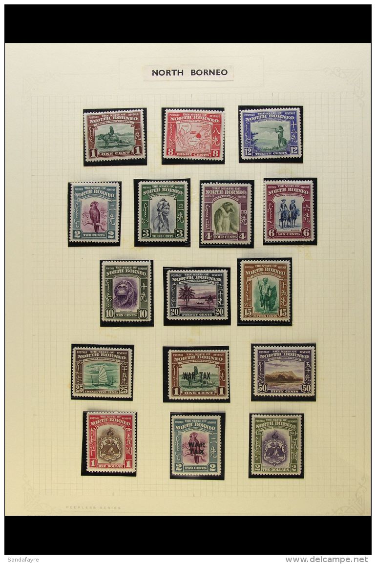 1939-1950 ALMOST COMPLETE VERY FINE MINT COLLECTION  In Hingeless Mounts On Leaves, ALL DIFFERENT, Only One Stamp... - Nordborneo (...-1963)