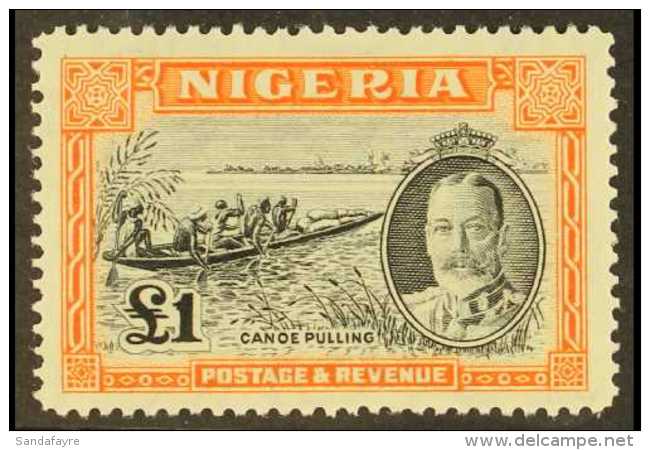 1936  KGV Pictorial Definitive &pound;1 Black And Orange, SG 45, Very Fine Never Hinged Mint. For More Images,... - Nigeria (...-1960)
