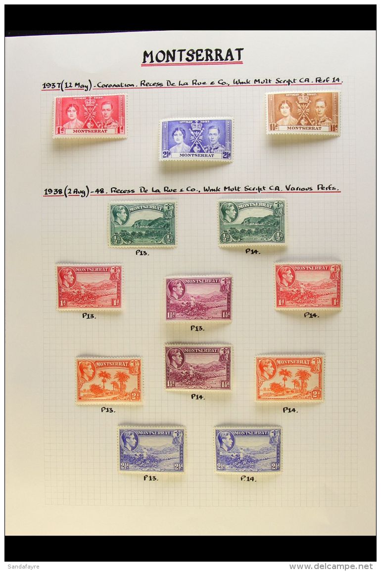 1937-1951 COMPLETE VERY FINE MINT COLLECTION  On Leaves, All Different, COMPLETE For The Period, Inc 1938-48... - Montserrat