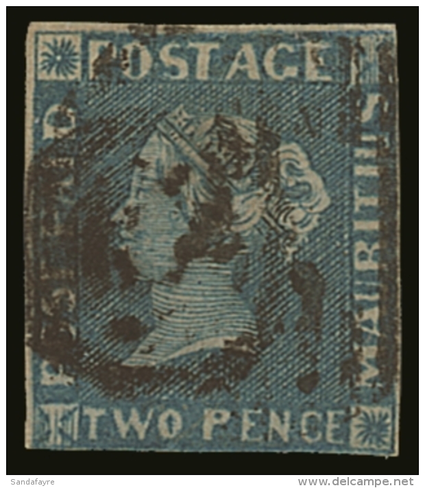 1848-59  2d Blue Early Impression (from Position 2), SG 8, Used With 3 Small Neat Margins, Good Colour &amp;... - Mauritius (...-1967)