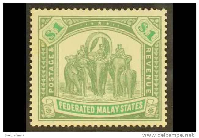 FEDERATED STATES  1904 - 22 $1 Grey Green And Green, Elephants, SG 48, Very Fine And Fresh Mint. For More Images,... - Sonstige & Ohne Zuordnung