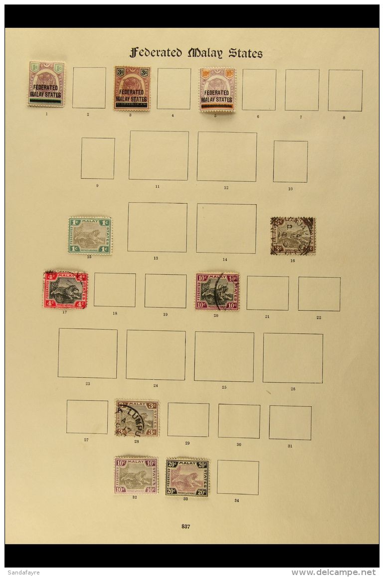 FEDERATED MALAY STATES  1900-1936 Collection On "New Imperial" Leaves, Mint And Used, Mostly Fine And Fresh. Note... - Sonstige & Ohne Zuordnung