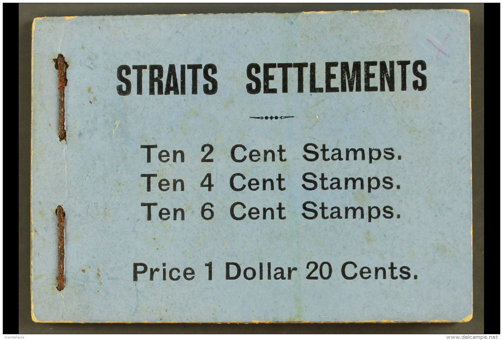 BOOKLET  1927 $1.20 Black On Grey Booklet Containing 2c, 4c And 6c Stamps, SG SB7, Cover With Small Pale Red... - Straits Settlements