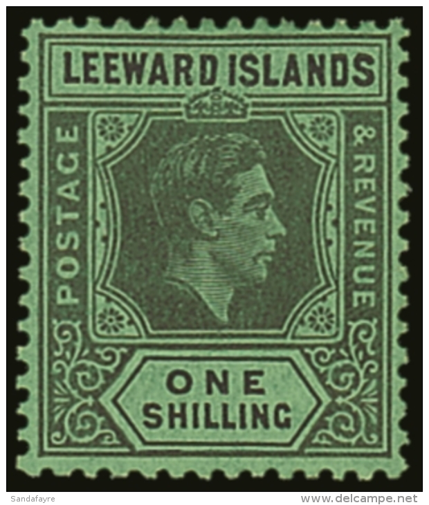 1938-51  1s Black &amp; Grey/emerald, SG 110bb, Fine Mint For More Images, Please Visit... - Leeward  Islands