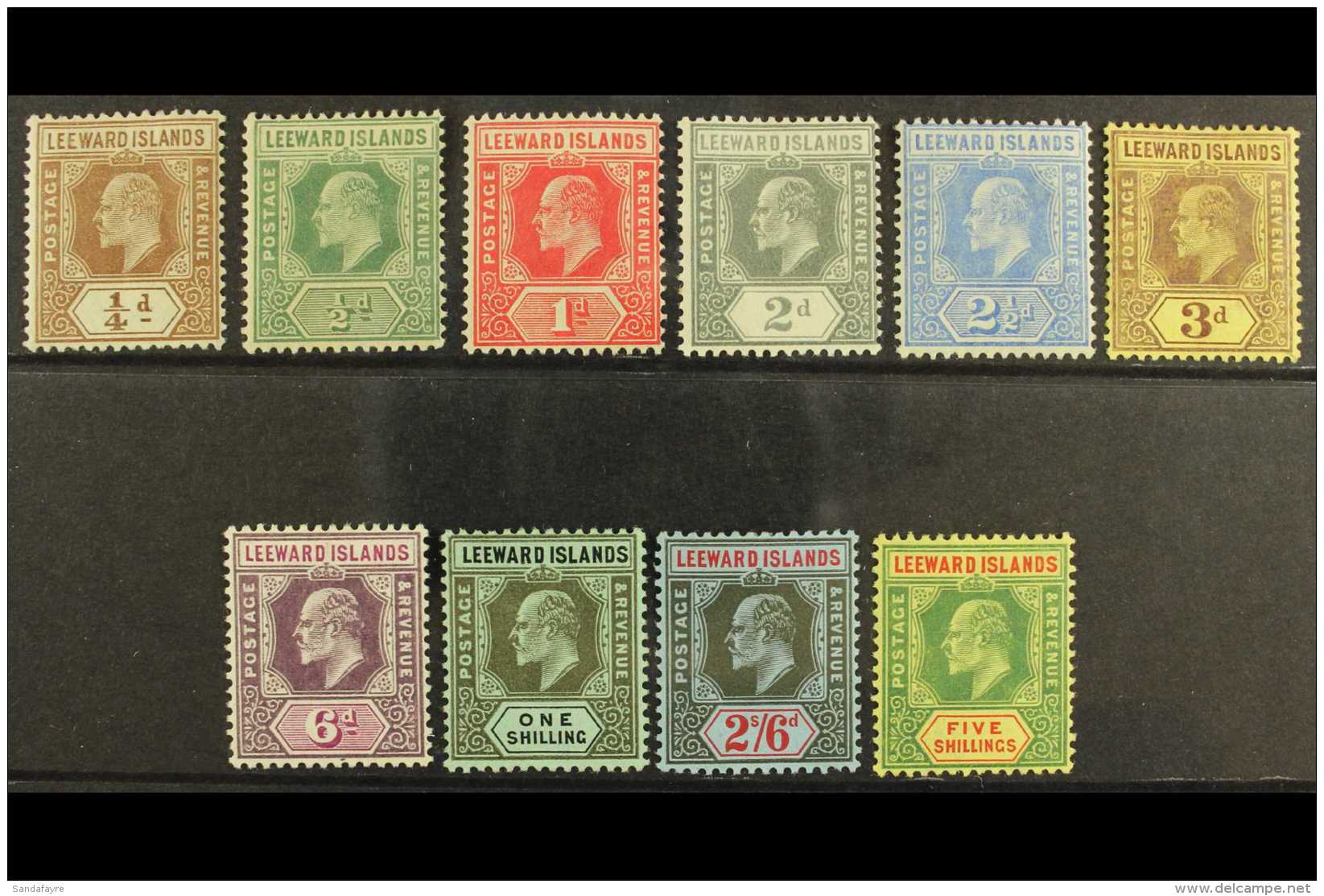 1907-11  Complete Set, SG 36/45, Fine Mint. (10) For More Images, Please Visit... - Leeward  Islands