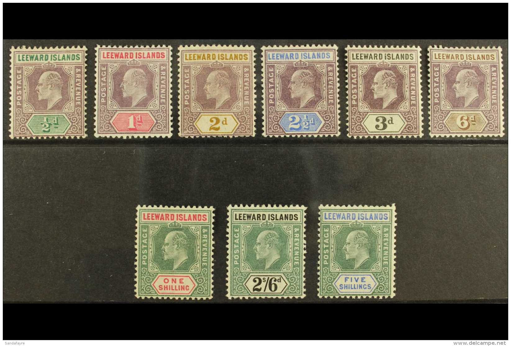 1902  Complete Set, SG 20/28, Fine Mint. (9) For More Images, Please Visit... - Leeward  Islands