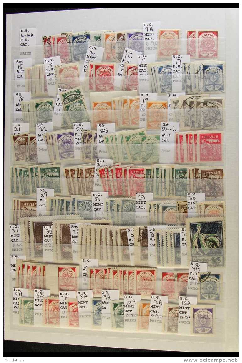 1918-1941 MOUTH- WATERING STOCK!  Some Mint But Mostly Used Stamps With Duplication Neatly Arranged On Stock... - Lettonie