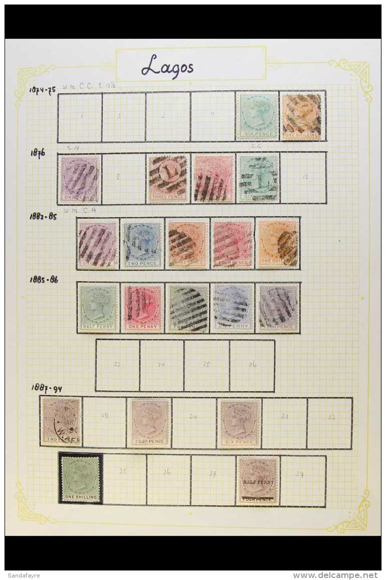 1874-1906 ALL DIFFERENT COLLECTION  A Clean Mint Or Used Collection On Album Pages, Includes 1874-75 6d (unused)... - Nigeria (...-1960)