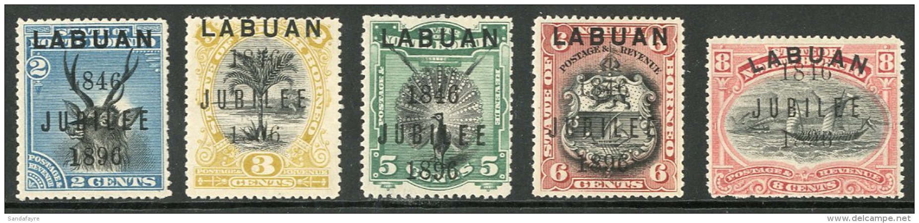 1896  Jubilee Set Less 1c (2c To 8c, SG 84/88) Fine Mint. Fresh And Attractive! (5 Stamps) For More Images,... - Borneo Del Nord (...-1963)