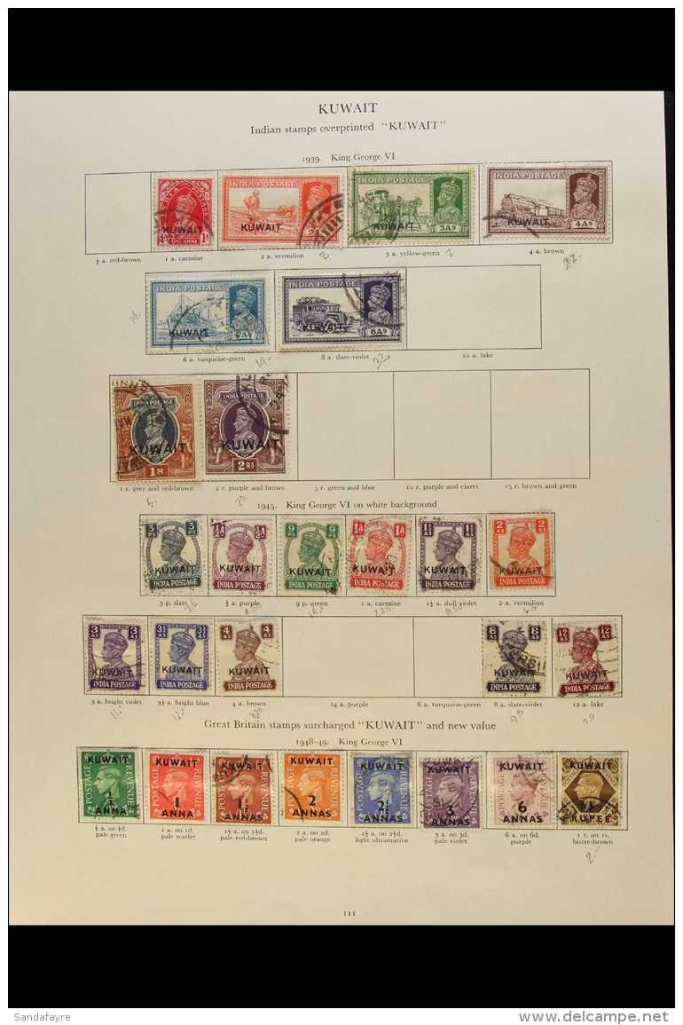 1939-51  All Different Fine Used Collection On An Album Page, Includes 1939 Range To 2r (incl 4a, 6a, And 8a),... - Kuwait