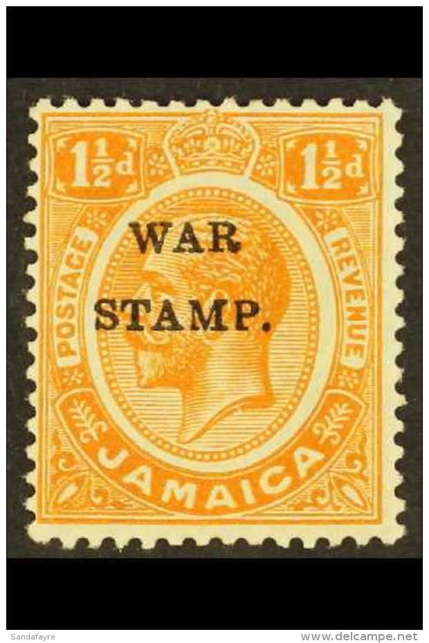 1916  1&frac12;d Orange "War Stamp", Variety "Inverted D For P", SG 71f, Very Fine Mint. Ex Napier. For More... - Jamaïque (...-1961)