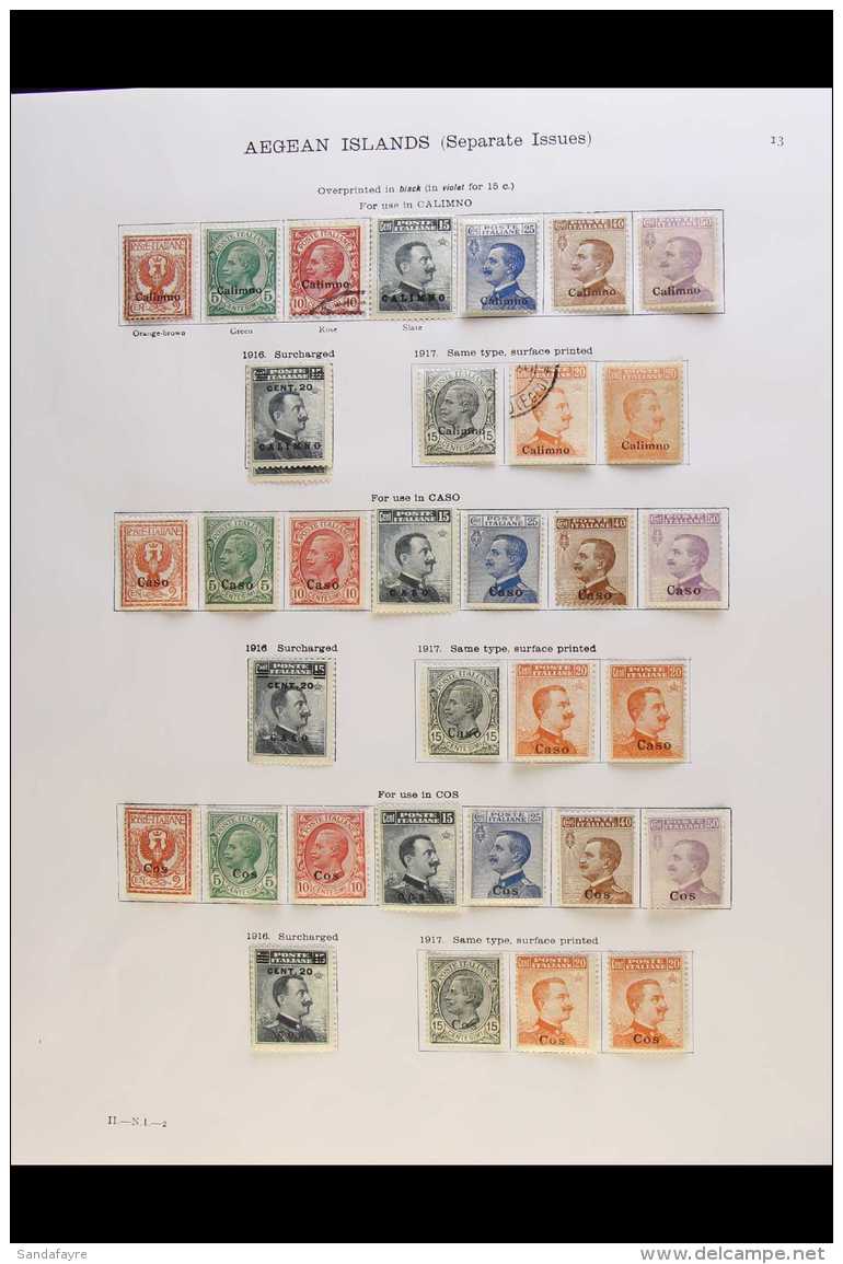 AEGEAN ISLANDS  1912-22 COMPLETE DEFINITIVE MINT &amp; USED COLLECTION For All The Michetti And Leoni Issues... - Otros & Sin Clasificación
