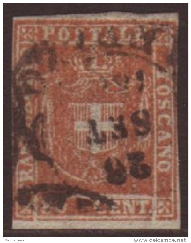 TUSCANY  1860 80c Pink, Sass 22, Very Fine Used With Just Clear To Large Margins And Neat Cancel. Signed... - Ohne Zuordnung