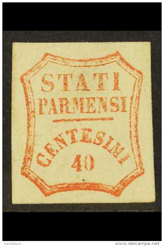 PARMA  40c Vermilion , Sass 17, Superb Mint Og With Good Colour And Large Margins, Diena Certificate. Cat... - Ohne Zuordnung