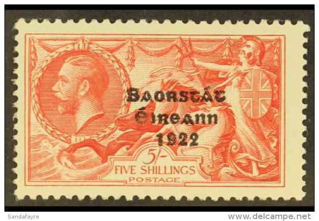 1935  5s Bright Rose-red Re-engraved Seahorses Overprint With FLAT-TAILED "9" Variety (position R. 8/1),... - Sonstige & Ohne Zuordnung