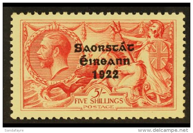 1928  5s Rose Carmine Seahorse With Wide Date, SG 87, Very Fine Mint. For More Images, Please Visit... - Sonstige & Ohne Zuordnung