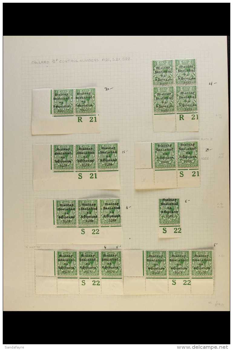 1922 DOLLARD CONTROLS  A Very Fine Mint Collection, Most In Strips Of Three, Comprising Black Opts &frac12;d (8,... - Sonstige & Ohne Zuordnung