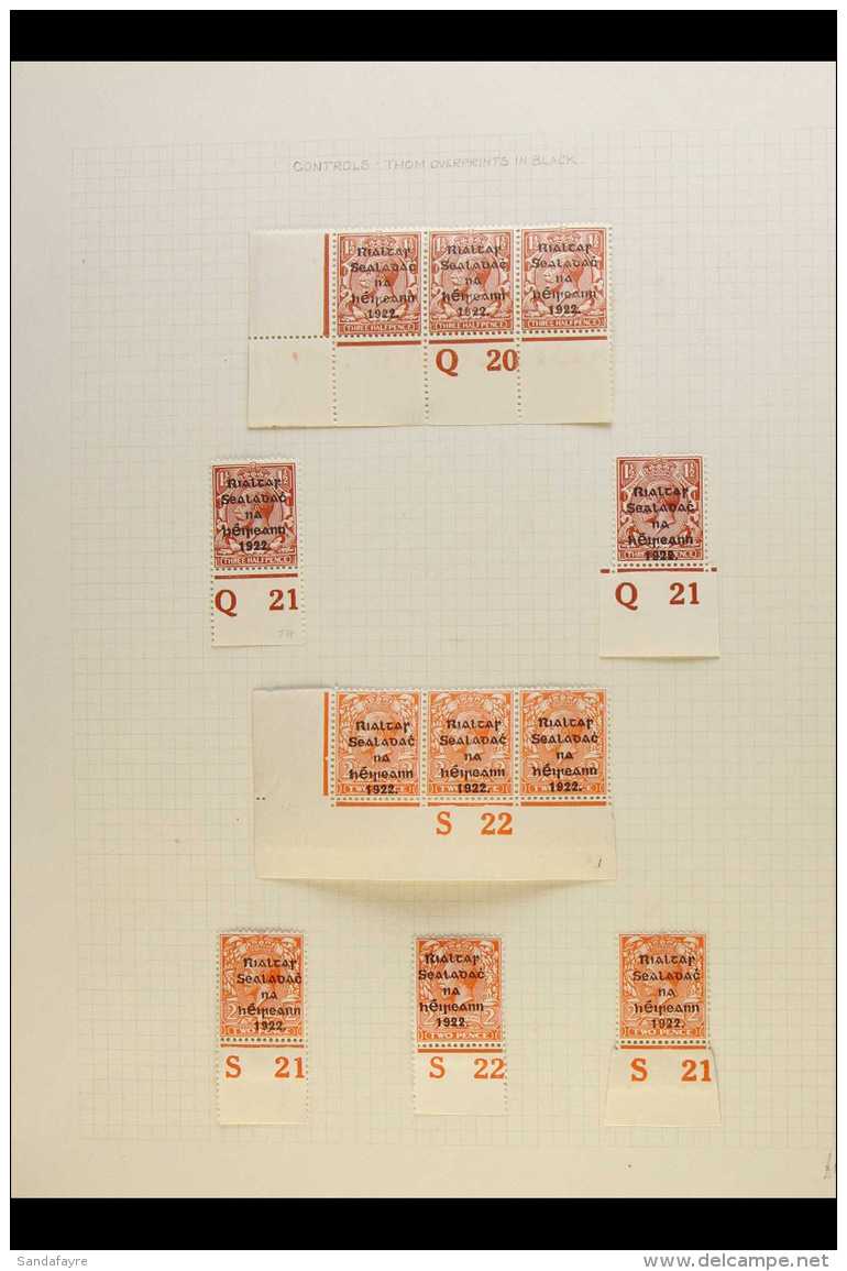 1922 &amp; 1922-23 THOM CONTROLS  A Very Fine Mint Collection, Often In Strips Of Three, With Opts In Black... - Sonstige & Ohne Zuordnung
