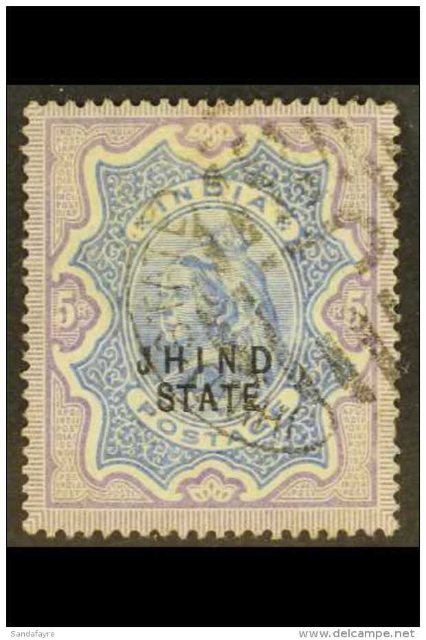 JIND  1886-99 5r Ultramarine And Violet, SG 35, Very Fine Used, One Short Perf At Right. For More Images, Please... - Sonstige & Ohne Zuordnung