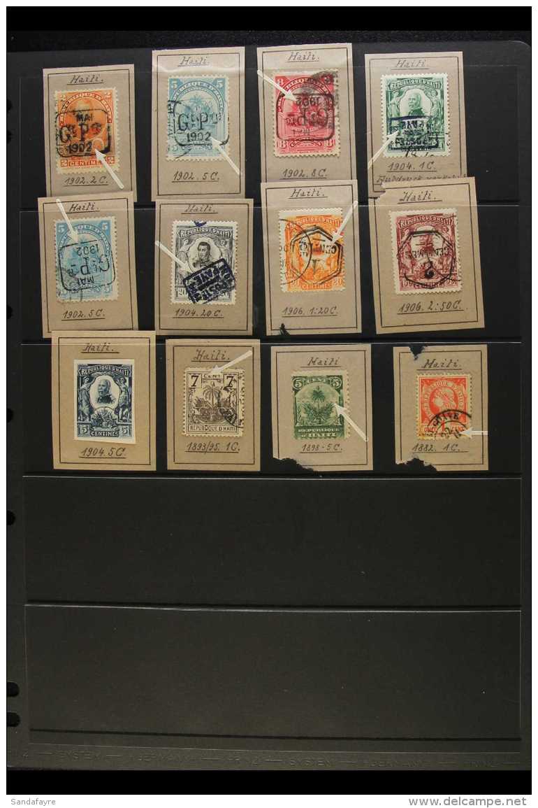 ERRORS, VARIETIES, AND FLAWS  1882-1906 Mint Or Used Group With Extra Line Of Perfs To 1882 1c, And 1893 7c,... - Haiti