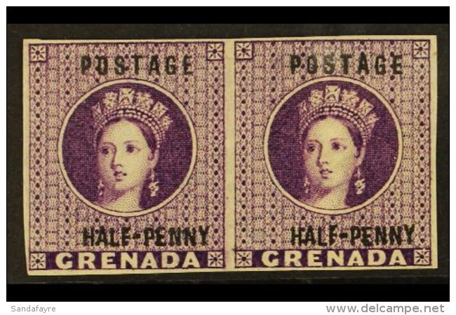 1881  &frac12;d Deep Mauve, Wmk Large Star, Variety "Imperf Pair", SG 21a, Very Fine And Fresh Mint No Gum. For... - Grenada (...-1974)