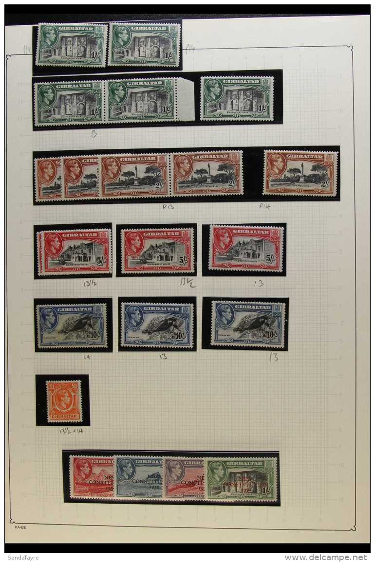 1938-51 PICTORIALS.  FINE MINT COLLECTION With Shades, Perf &amp; Wmk Types In Hingeless Mounts On Leaves, Some... - Gibraltar