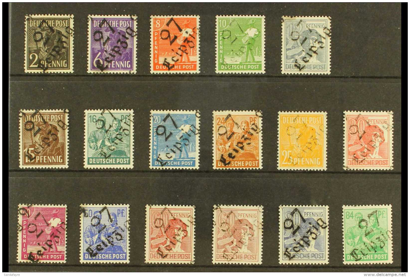 RUSSIAN ZONE  GENERAL ISSUES District 27 Leipzig Overprinted Complete Set (including Both 60pf), Michel... - Sonstige & Ohne Zuordnung