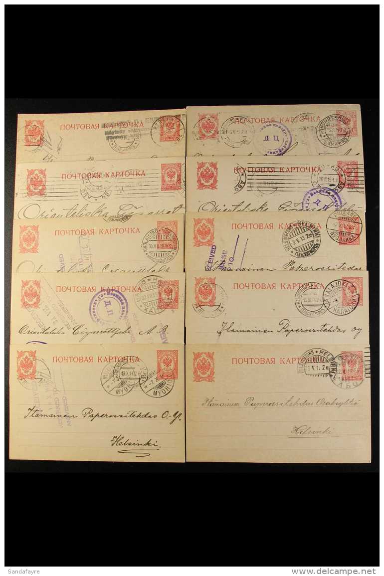 1912-17 POSTAL STATIONERY ASSEMBLY  A Commercially Used Hoard Of 10p Red "Russian Type" Postal Stationery Cards... - Sonstige & Ohne Zuordnung