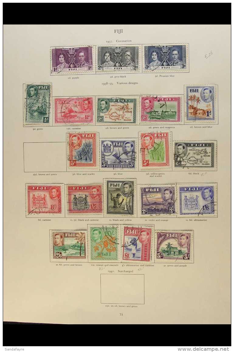 1937-55  All Different Fine Used Collection Of King George VI Issues, Includes 1938-55 Defins With Most Values To... - Fidschi-Inseln (...-1970)