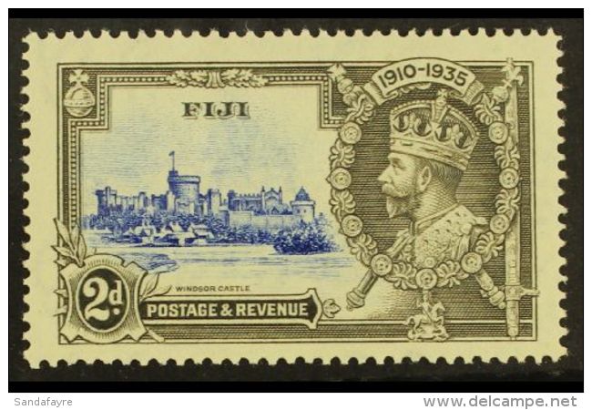 1935  2d Ultramarine And Grey Silver Jubilee, Diagonal Line By Turret, Mint Never Hinged. For More Images, Please... - Fidschi-Inseln (...-1970)