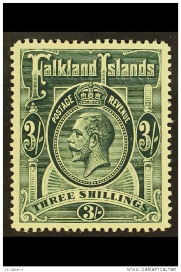 1912  3s Slate Green, Geo V, SG 66, Very Fine And Fresh Mint. For More Images, Please Visit... - Falklandinseln
