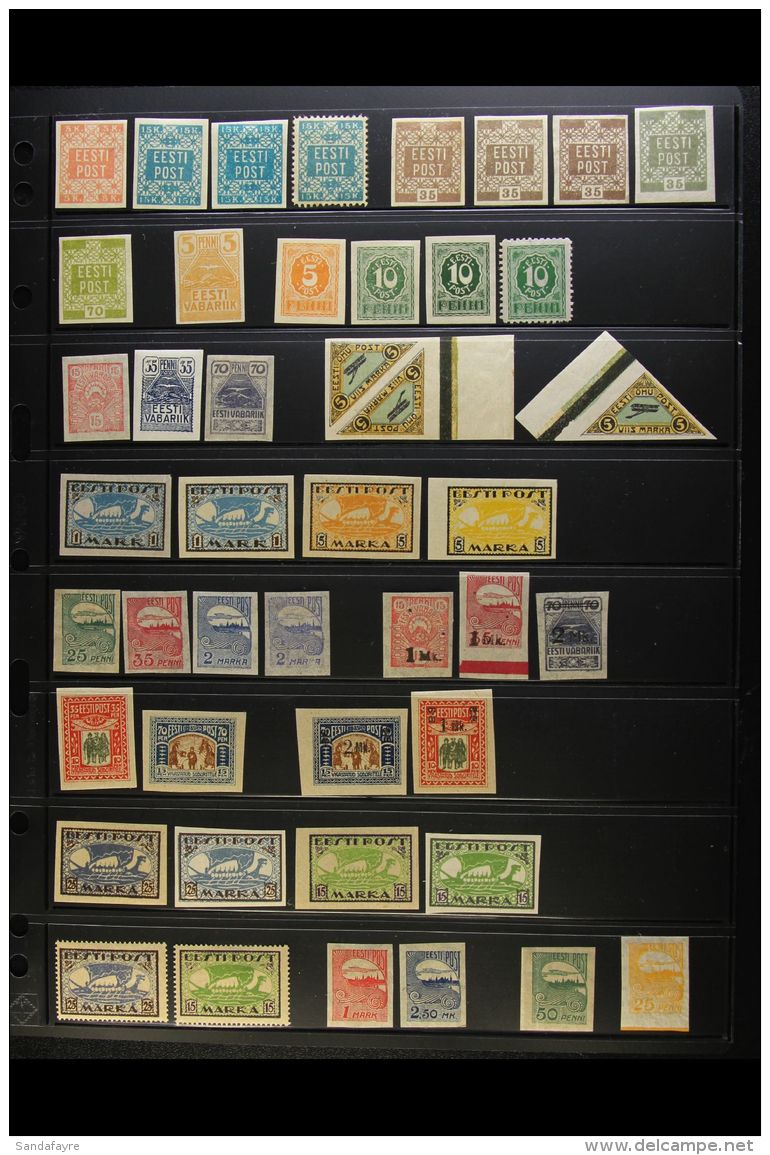 1918-1940 COMPREHENSIVE FINE MINT COLLECTION  On Leaves, All Different, Almost COMPLETE For The Period, Inc 1918... - Estland