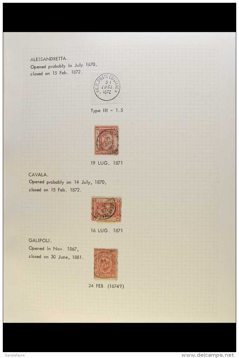 EGYPT USED ABROAD - THE LEVANT.  A Beautiful Collection Of 1867 To 1879 Egyptian Pyramid Stamps Cancelled By... - Otros & Sin Clasificación