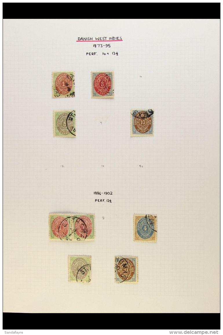 1873 - 1915 INTERESTING COLLECTION  Fine Used Collection On Pages With 1873 Perf 14 X 13&frac12; Values To 10c,... - Dänisch-Westindien