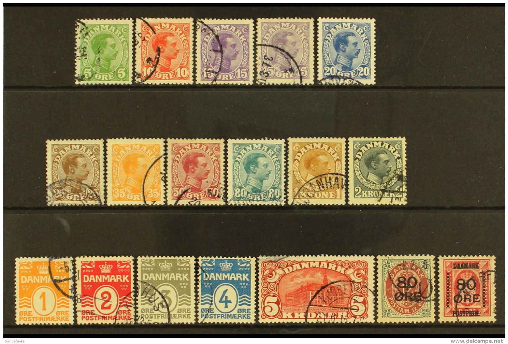 1913-15 COMPLETE FINE USED  Presented On A Stock Card, Mi 67/83, A Fine Used Complete Run (18 Stamps) For More... - Autres & Non Classés