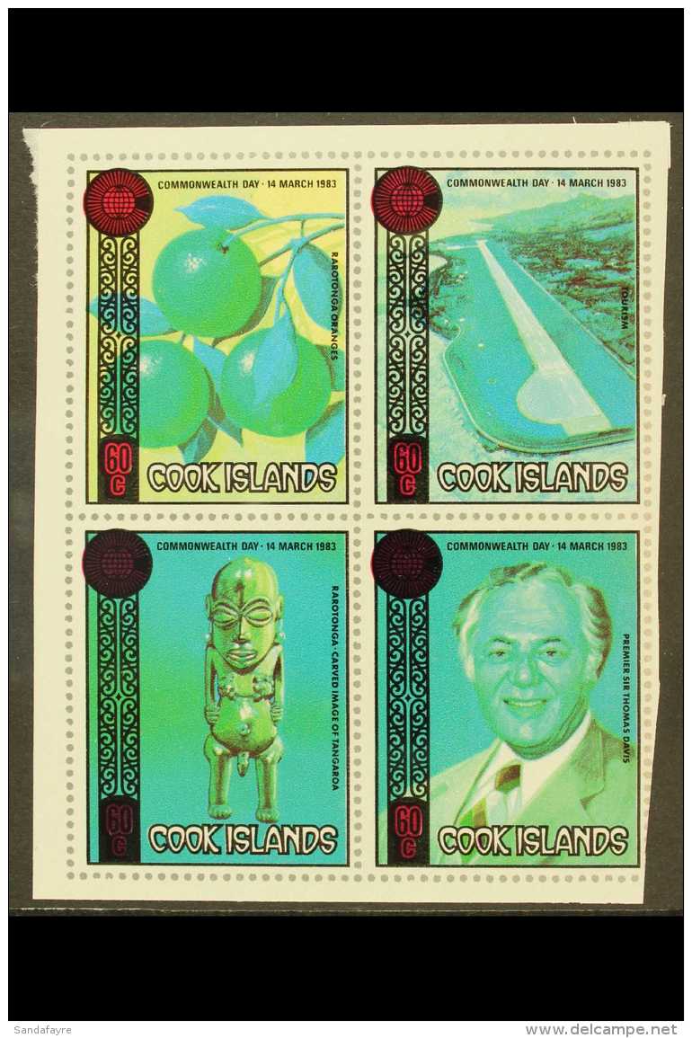 1983 IMPERF PLATE PROOFS  An Attractive Imperf Block Of 4 With Simulated Silver Perforations. A Non Adopted... - Cook