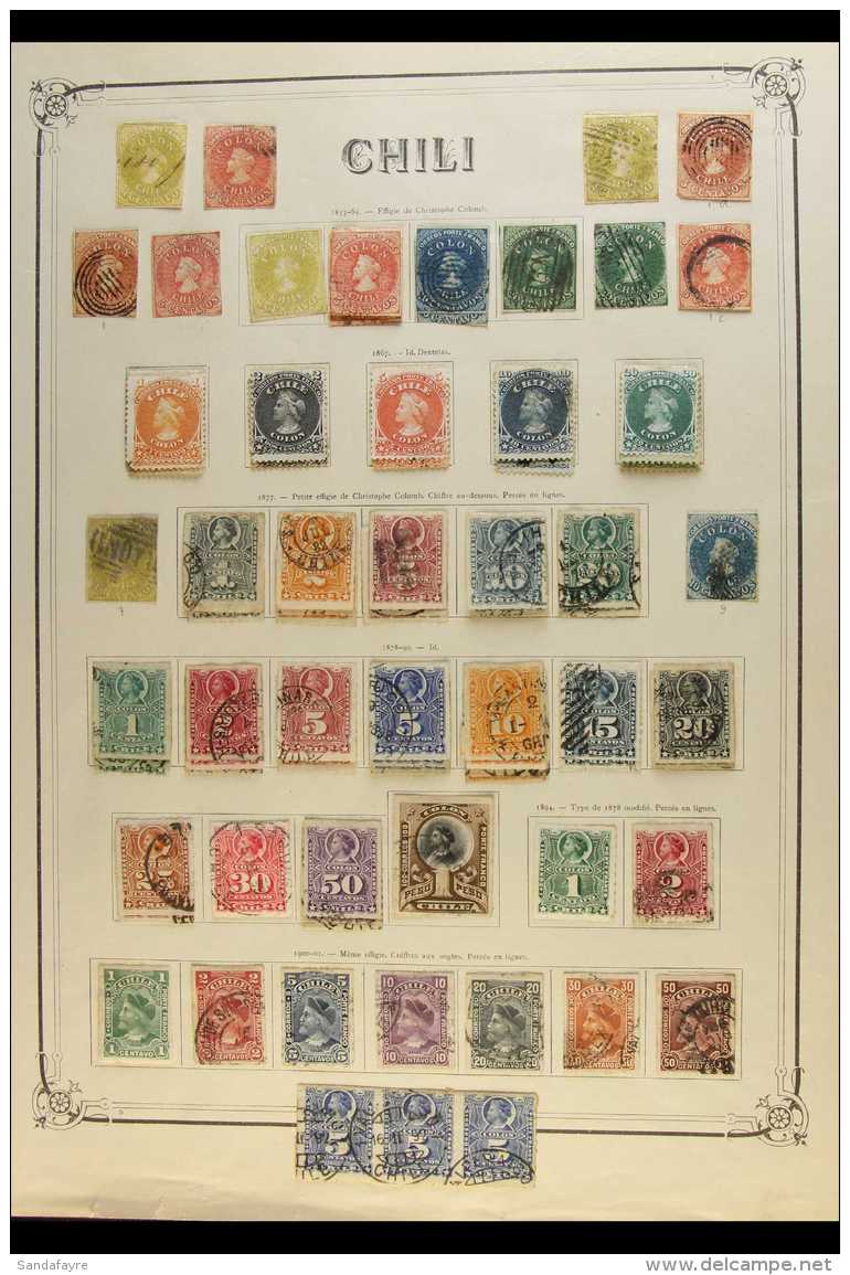 1853-1925 MINT &amp; USED COLLECTION  The Chile Section Extracted From A Wonderful, Original, Old-time,... - Chile