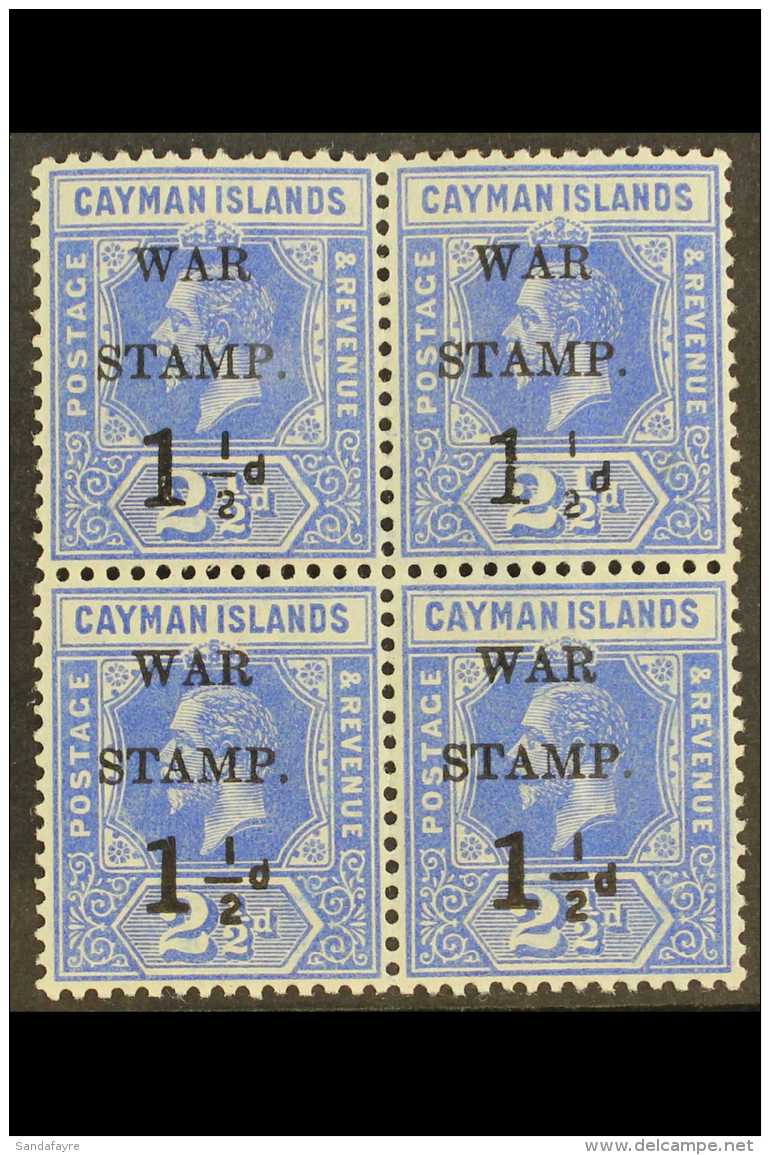 1917  1&frac12;d On 2&frac12;d Deep Blue "War Tax" Overprint NO FRACTION BAR Variety, SG 54, Within Fine Mint... - Kaimaninseln