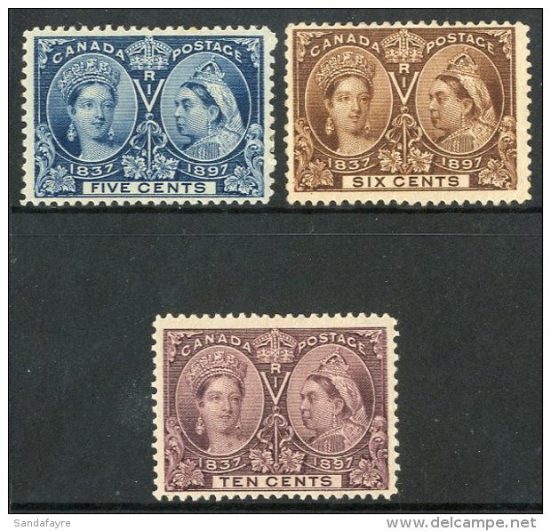 1897  5c Blue, 6c Brown &amp; 10c Purple 'Jubilee' Issues, SG 128/9 &amp; 131, Fine Mint, Small Gum Thin To 6c.... - Sonstige & Ohne Zuordnung