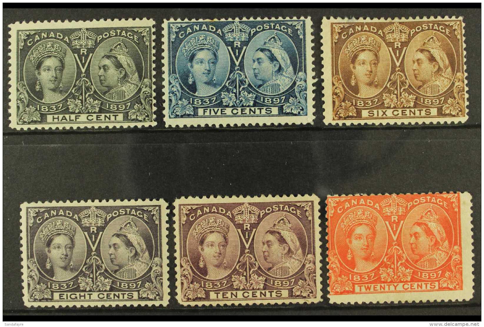 1897  &frac12;c, 5c, 6c, 8c, 10c &amp; 20c Jubilee Issue, Fresh Mint, Minor Faults (creases Or Small Thins), 20c... - Sonstige & Ohne Zuordnung