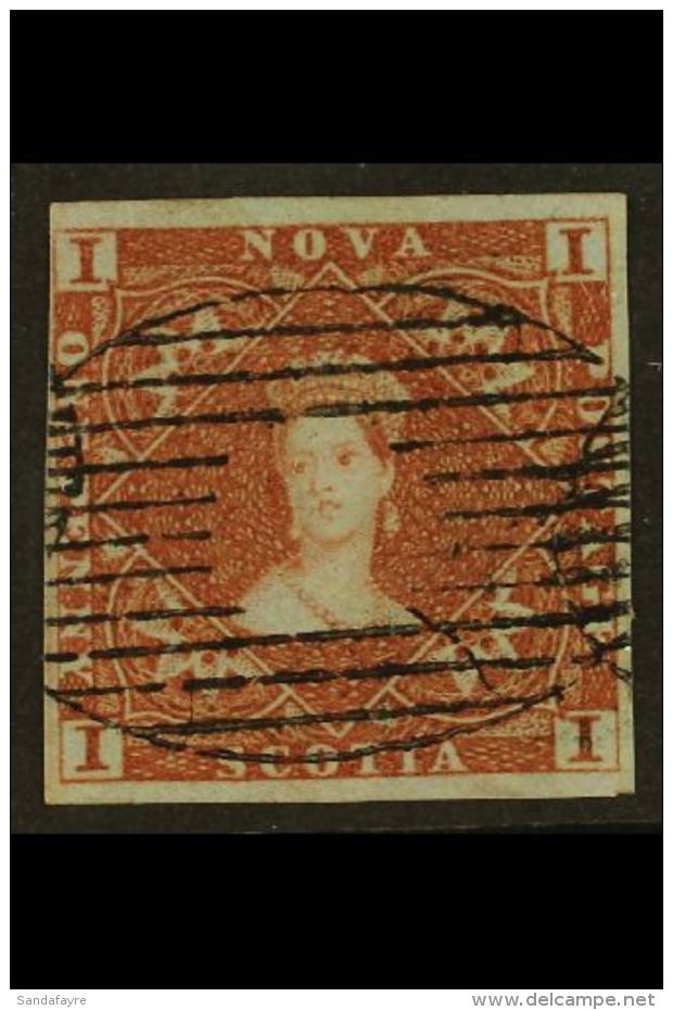 1851  1d Red- Brown, SG 1, Used With Lovely Oval Grill Cancellation &amp; 4 Small/large Margins. A Striking... - Autres & Non Classés