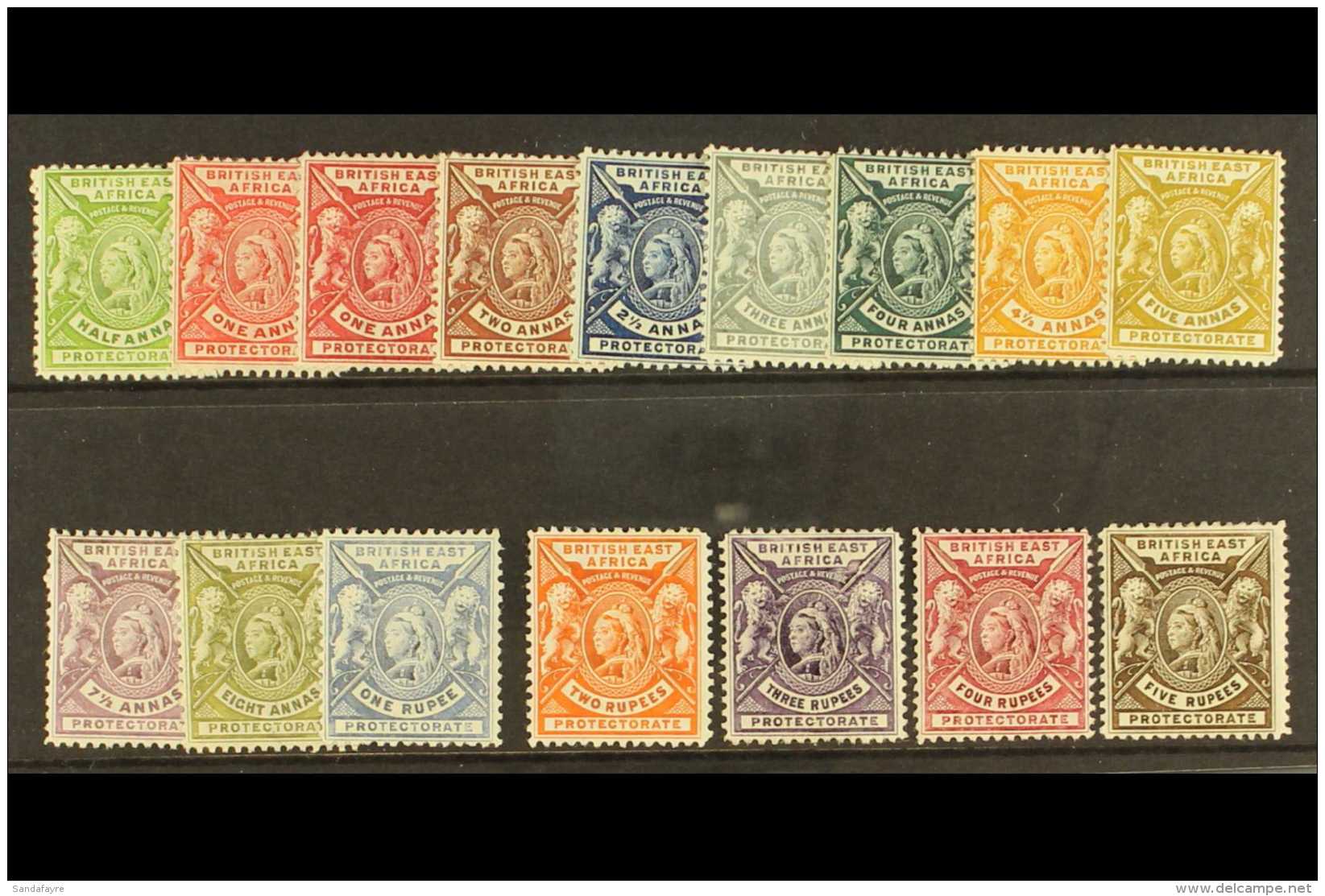 1896-1901  Queen Set, SG 65/79, With Both 1a Shades, The 5r With Tiny Thin Otherwise Very Fine. (16) For More... - África Oriental Británica