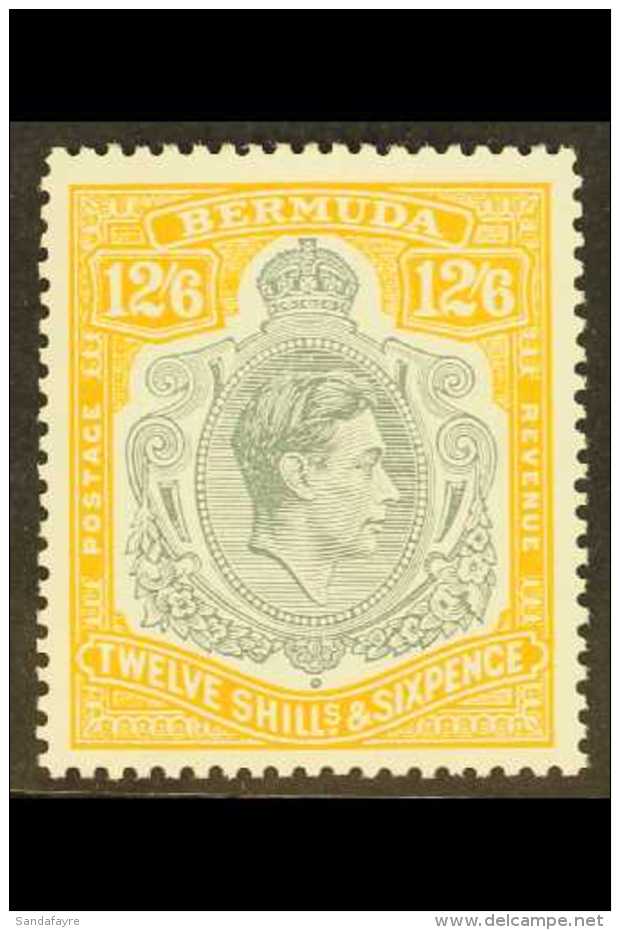 1950  12s6d Grey &amp; Pale Orange Perf 13, Chalky Paper, SG 120e, Never Hinged Mint, For More Images, Please... - Bermudes
